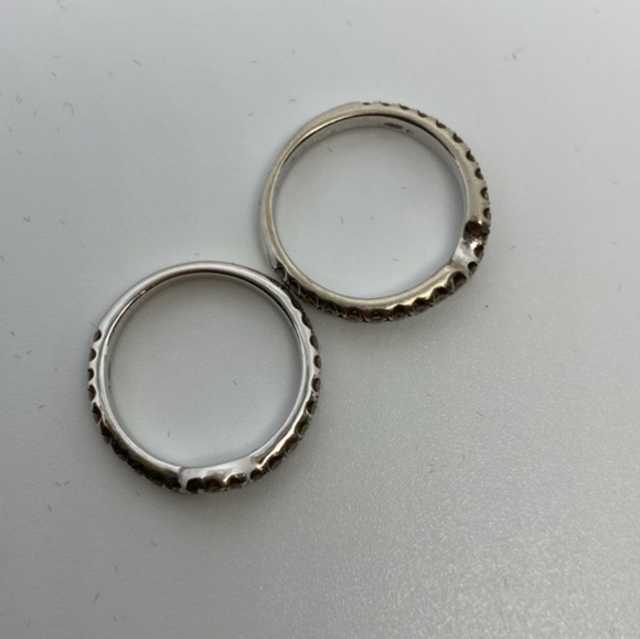 Neil Lane 14k White Gold Contour Diamond Bands-Signed ❤️ SALE - Picture 4 of 15